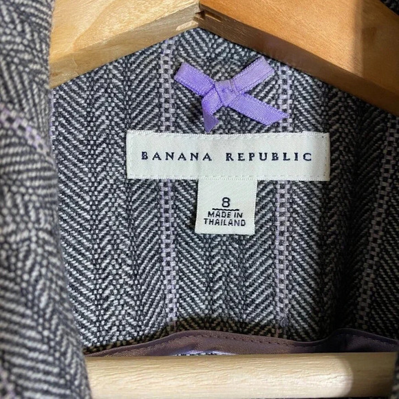 Banana Republic Wool Tweed Blazer Jacket Women's Size 8 Gray Career Formal - Picture 6 of 13